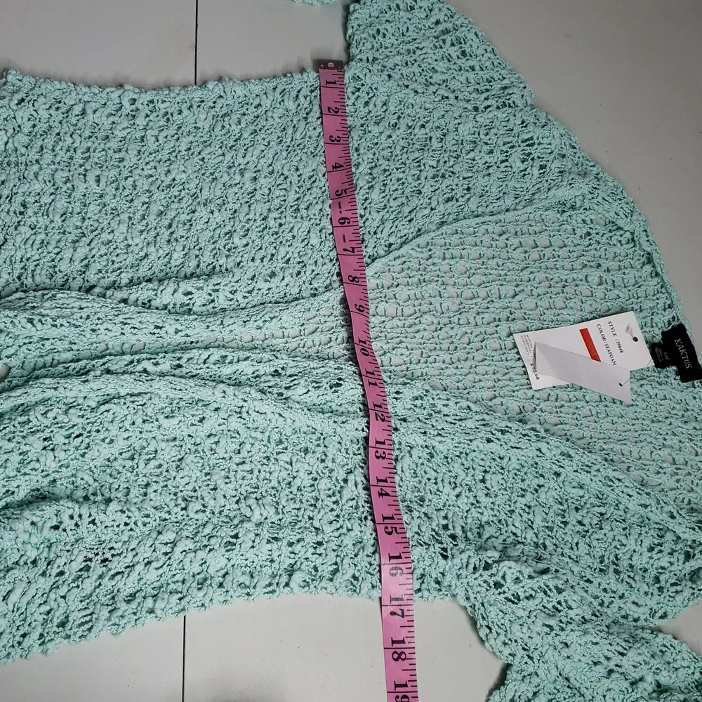 NEW Kaktus Open Knit Soft Open Front Long Sleeves Cardigan Size S/M Beachy - Picture 12 of 16